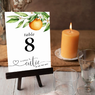 Numéro De Table Oranges de baby shower Little Cutie
