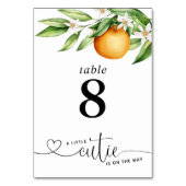 Numéro De Table Oranges de baby shower Little Cutie (Dos)