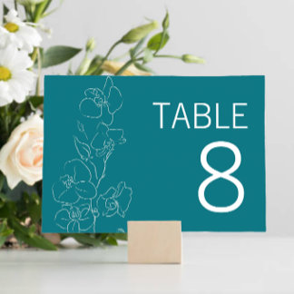 Numéro De Table Orchidée blanche ・ Symbole moderne de numéro de ta