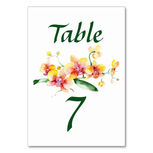 Numéro De Table Orchidée Floral (Dos)