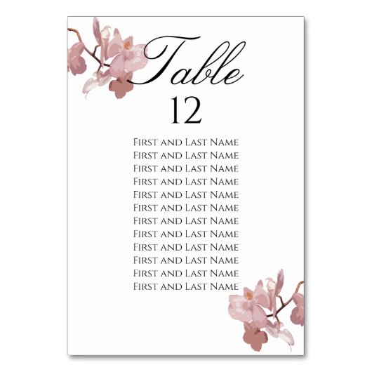 Numéro De Table Orchidée Rose Foncé (Par défaut)
