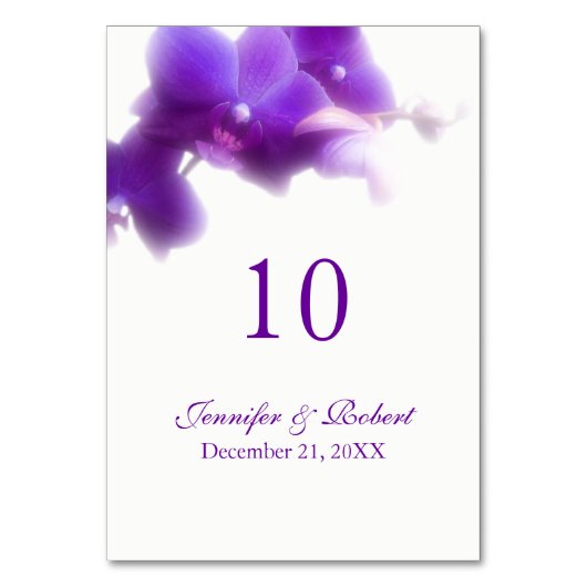 Numéro de table Orchidée violette (Dos)