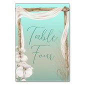 Numéro De Table Orchidées & Arc Boho sur la plage Mariage (Dos)