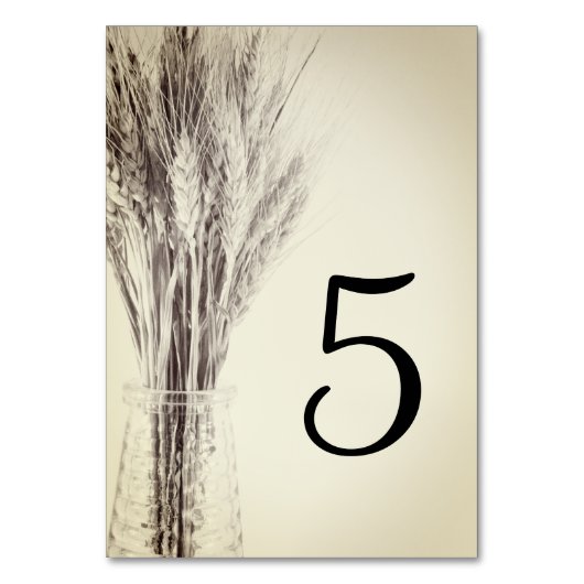 Numéro De Table Orge séché dans la bouteille Mariage de ferme (Dos)