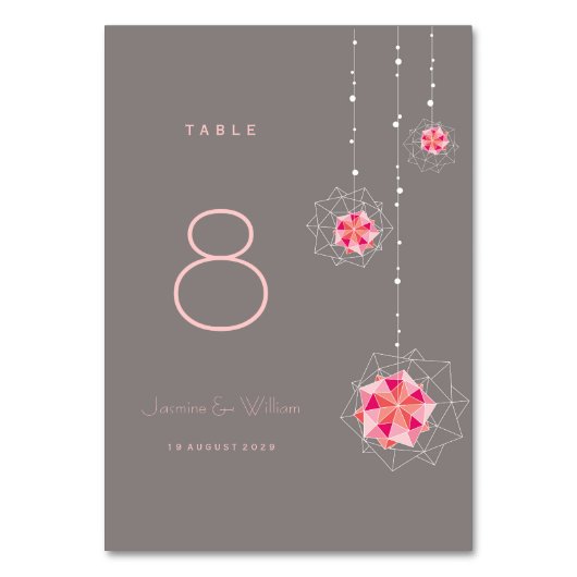 Numéro De Table Origami rose suspensif lumières de l'ornement Mari (Dos)