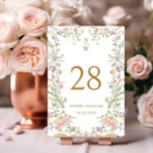 Numéro De Table Ornat Grace Pastel Blush Floral Toile Mariage