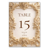 Numéro De Table Ornate Floral Gold Baroque Wedding  (Dos)