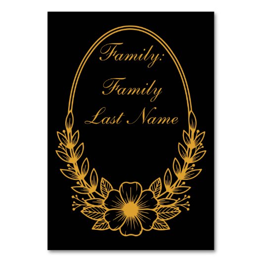 Numéro De Table Ornate Gold Wreath Invitation with Custom Text Des (Par défaut)