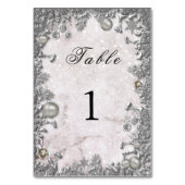 Numéro De Table Ornements d'argent Étincelle Neige Mariage d'hiver (Dos)