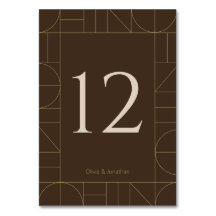 Ornements Dorés Modernes Mariage Brun Foncé