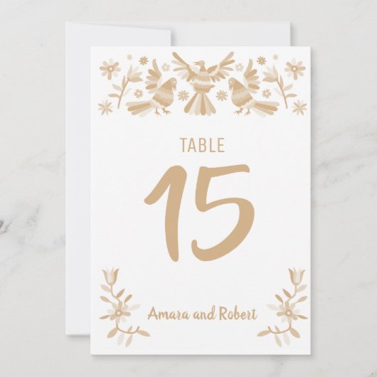 Numéro de table Otomi beige (Devant)