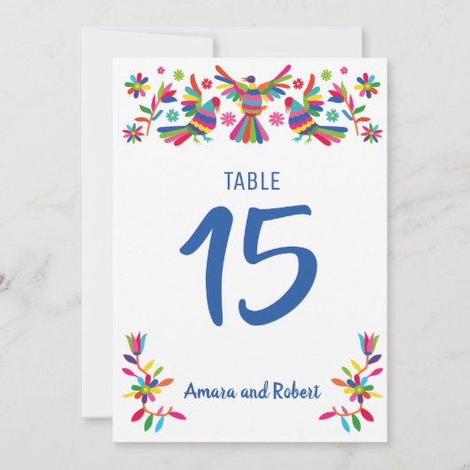 Numéro de table Otomi coloré (Devant)