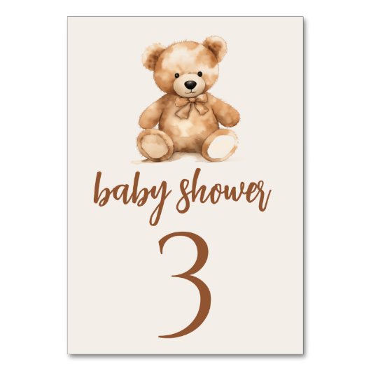 Numéro De Table Ours blanc mignon (Dos)