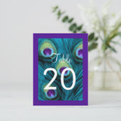 Numéro de table Pacock Turquoise pourpre (Debout devant)