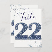 Numéro de table pailleté Denim & Diamonds Bling 22 (Devant / Derrière)