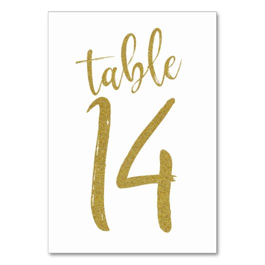 Numéro de table pailleté or 14 (Par défaut)
