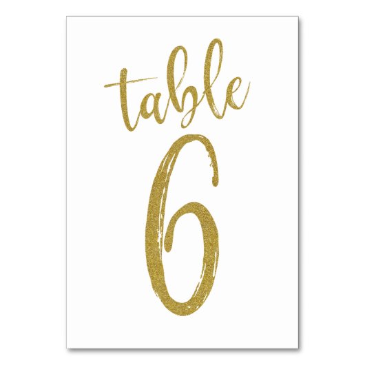 Numéro de table pailleté or 6 (Par défaut)