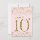 Numéro de table Pailleté Rose Doré Numéro 10 (Devant)