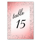 Numéro de table Pailleté Rose Poussiéreux (Dos)