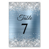 Numéro De Table Paillettes argentées bleu clair métallisé (Dos)