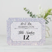 Numéro de table paillettes bleues M. & Mme Moderne (Debout devant)