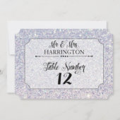 Numéro de table paillettes bleues M. & Mme Moderne (Devant)