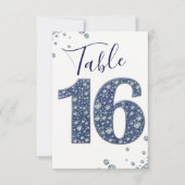 Numéro de table paillettes et strass Denim & Diamo (Devant)