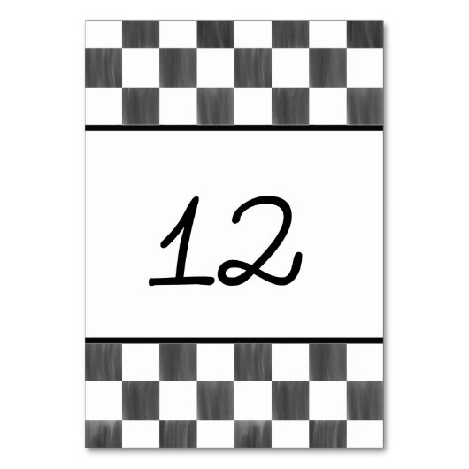 Numéro De Table Painted Black Checkerboard Pattern Wedding (Par défaut)