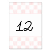 Numéro De Table Painted Pink Checkerboard Pattern Wedding (Dos)