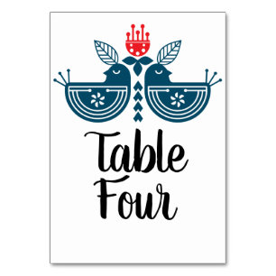 Numéro De Table Paire de tourtereaux d'art populaire