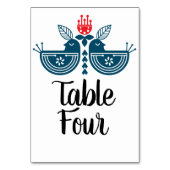 Numéro De Table Paire de tourtereaux d'art populaire (Dos)