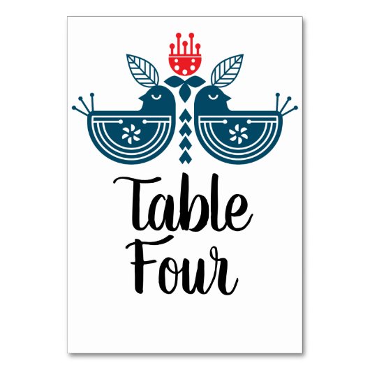 Numéro De Table Paire de tourtereaux d'art populaire (Par défaut)