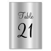 Numéro De Table Pale Argent Satin Ombre Faux Foil (Dos)