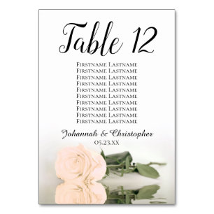 Numéro De Table Pale Peach Rose Élégant tableau de mariage