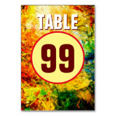 Numéro De Table Palette Artiste Colorée (Dos)