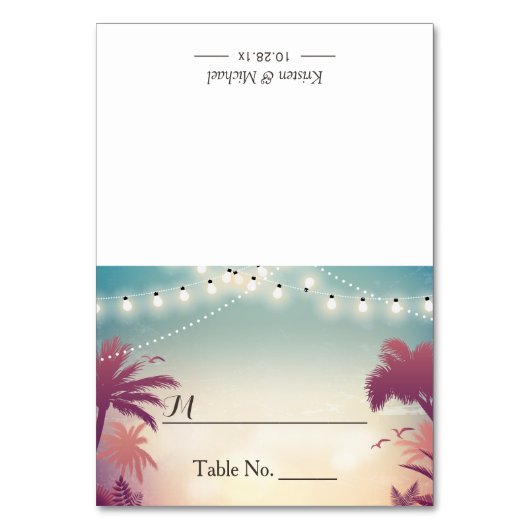 Numéro De Table Palm Beach String Lights Outdoor Mariage Place (Par défaut)