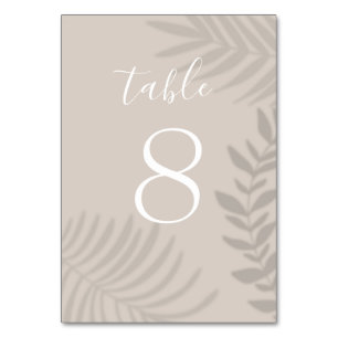 Numéro De Table Palm ombragé Tan