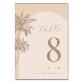 Numéro De Table Palm Tree Beige Classic Monogram Beach Mariage (Par défaut)