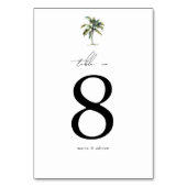 Numéro De Table Palm Tree minimal Mariage de plage tropicale (Dos)