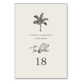 Numéro De Table Palm Tree Minimalist Tropical Mariage Numéro de ta (Par défaut)