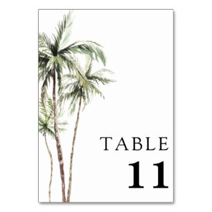 Numéro De Table Palm Tree Tropical Mariage minimal
