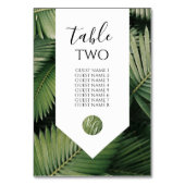 Numéro De Table Palmier Feuille verdure Mariages Nom d'hôte (Dos)
