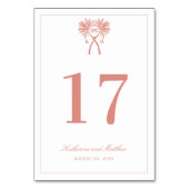 Numéro De Table Palmiers noués Destination Tropicale Mariage (Dos)