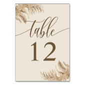 Numéro De Table Pampas Grass Bohemian Exotic Mariage (Dos)
