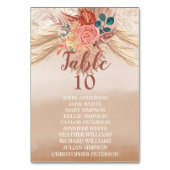 Numéro De Table Pampas Grass Floral Terracotta Boho Chic Mariage (Par défaut)