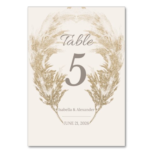 Numéro De Table Pampas Grass Table Card (Par défaut)