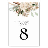 Numéro De Table Pampas herbe et sauge vert mariage (Dos)