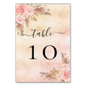 Numéro De Table Pampas herbe rose or rose rousse fleurs (Dos)