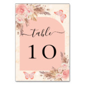 Numéro De Table Pampas herbe rose or rousse arc papillon (Par défaut)