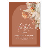 Numéro De Table Pampas herbe terre cuite moderne floral (Dos)